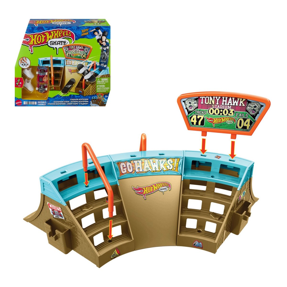 Hot Wheels Skate Pistas De Skate - Skatepark De Tony Hawk